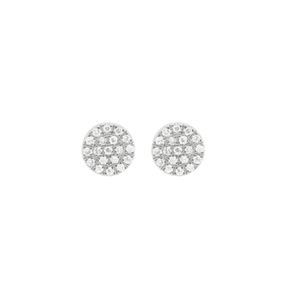 white gold circle stud earring